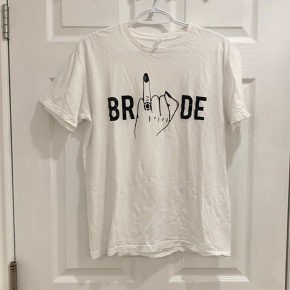 Funny Bride Ring Finger White Tee Shirt - Picture 2 of 10